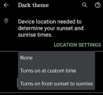 Enable Dark Theme Mode on Android 10