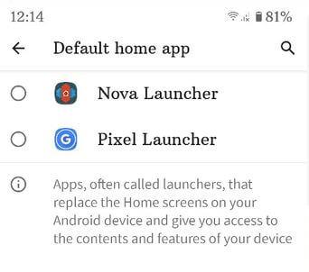 How to Change the default launcher in Android 10
