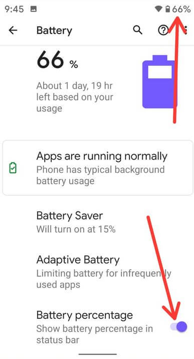 How to Show a Battery Percentage on Pixel 4a