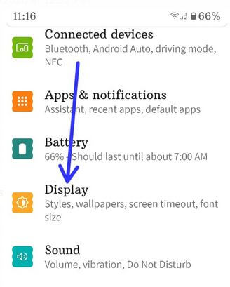 Android 11 display settings to change text style