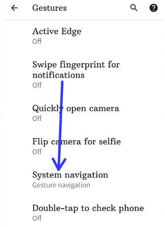 Enable Google Pixel 4a Gesture Navigation