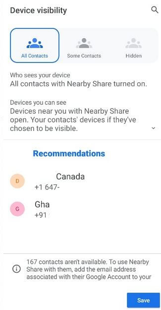 How to Choose Who Can Share Files Using Nearby Share