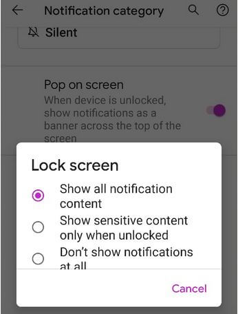 How to Hide Notification Content Per App on Pixel 4a