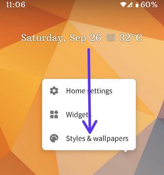 Pixel 4 styles and wallpapers settings to change icon shape