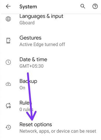Reset Settings for Google Pixel 4a
