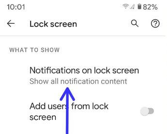 Show notification content on Pixel 4a lock screen