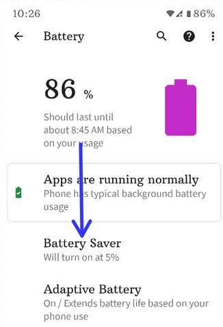 Turn On Battery Saver Pixel 4a 5G