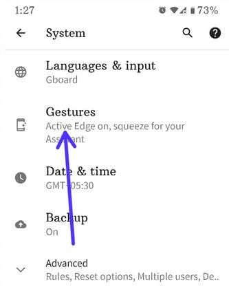 Use Gestures in Google Pixel 4a