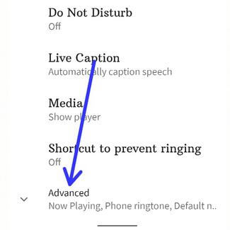 Advanced settings to set notification tone Pixel 4a 5G