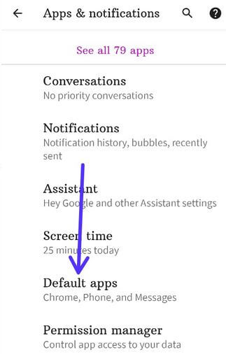 Android 11 default apps settings