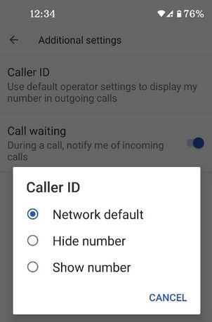 Make Your Number Private in Outgoing Calls Pixel 4a