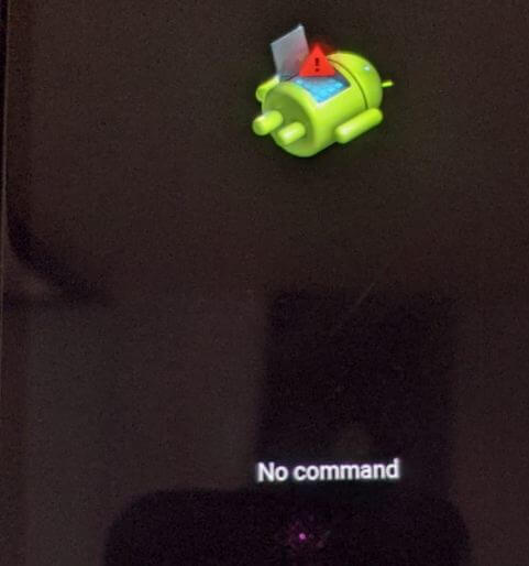 No command message on screen Android 11