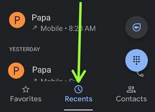Recents tab in Phone app to clera call log Pixel 4a