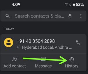 Remove call history in Pixel 4a 5G