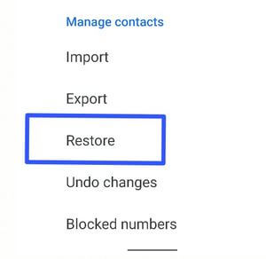Restore Contacts on Google Pixel 4a