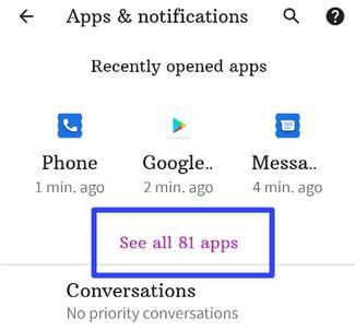 See all apps list in Android 11 to clear default app