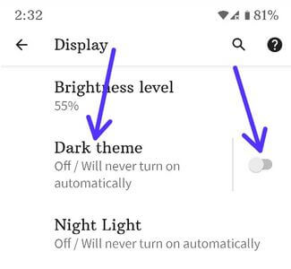 Turn On Dark Mode Android 11