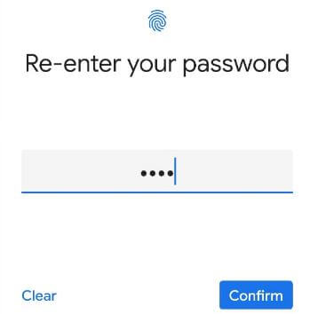 Enter the password again on your Android stock OS