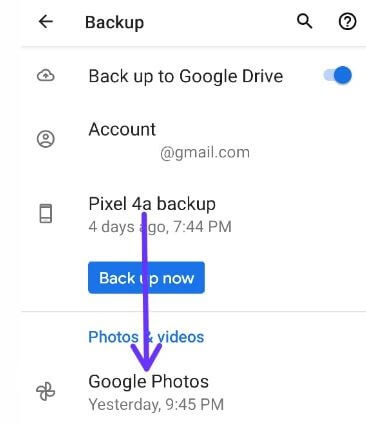 Backup Google photos on Google Pixel 4a 5G