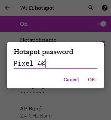 How to Change Hotspot Password on Pixel 4a