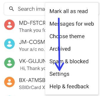 Message app settings in your stock Android to change tone