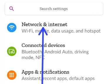 Network and internet settings to enable WiFi hotspot in Pixel 4a