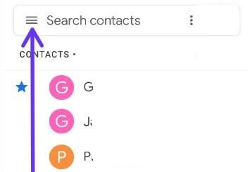 Pixel 4a contacts app settings to back up contact