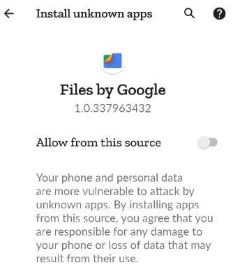 Turn Off Install Unknown Sources on Pixel 4a